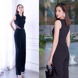 9009 Jumpsuit จั้มสูทสีดำคอวีดีไซน์แขนกุด