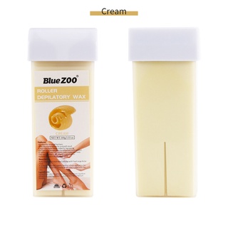 แว๊กซ์แท่ง BlueZOO กลิ่นครีม แว๊กซ์กำจัดขน (Refill Wax) เป็น Strip wax (แว๊กซ์ร้อน ใช้ผ้าดึง) Cream