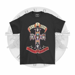 คอลูกเรือเสื้อยืดคอกลมเสื้อยืด พิมพ์ลาย GUN N ROSES BAND GUN N ROSES V5ผ้าฝ้ายแท้