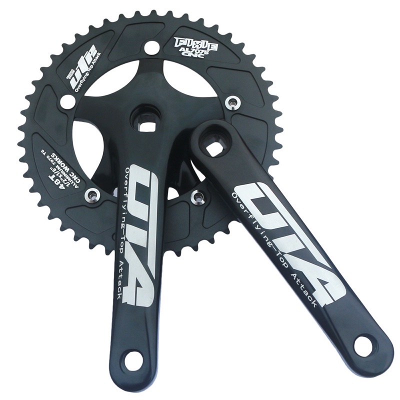 ความเร็วเดียวจักรยาน Crankset Chainwheel 170mm Crank Arms 130 BCD Chainwheel 48T Fixie Crankset