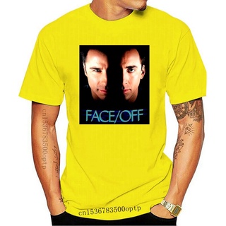 TSHIRTฝ้ายขายดี เสื้อยืดลําลอง แขนสั้น พิมพ์ลาย FaceOff Nicolas Cage John Travolta? รองเท้าผู้ชาย สีดํา 6-A-399 PHbfnn46