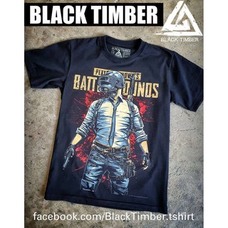  PubG Battlegrounds เสื้อยืด สีดำ BT Black Timber T-Shirt ผ้าคอตตอน สกรีนลายแน่น S M L XL XXL