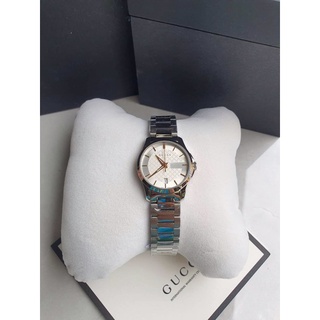 🦋สินค้าพร้อมส่ง🦋  New🍥 GUCCI Silver dial, with Stainless Steel 27mm สวย หรู ราคาดีมากก