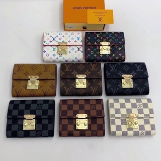 MS กระเป๋าสตางค์ใบสั้น LV /cu กระเป๋าแบรนด์เนม กระเป๋าปั้มแบรนด์👛