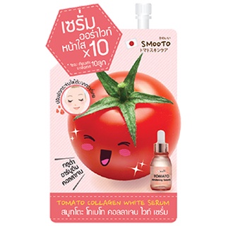 [1กล่อง6ซอง] Smooto Tomato Collagen White Serum เซรั่ม หน้าใส (1pcs)