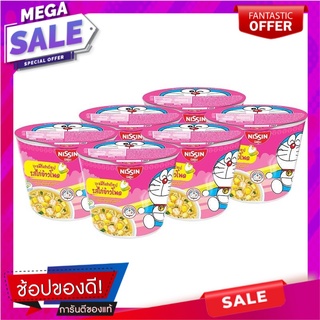 นิสชิน โดราเอมอน บะหมี่กึ่งสำเร็จรูป รสไก่ข้าวโพด 40 กรัม x 6 ถ้วย Nisshin Doraemon Instant Noodles Chicken Corn Flavor