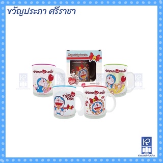 แก้วเนื้อทรายมีหูพร้อมฝาปิด Doraemon มีใบรับประกันในรูปภาพ EPL-00174