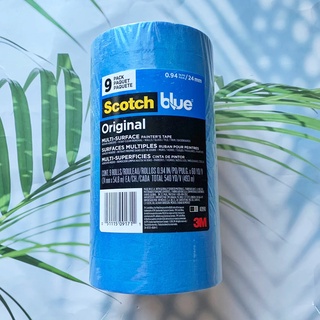 สก๊อตเทป แพ็ค 9 ม้วน ขนาด 24 mm x 54.8 m สีน้ำเงิน Original Multi-Surface Painters Tape 24 mm X 54.8 m (Total 493 m) Blue 9 Pack #2090 (3M Scotch Blue®) ยอดขายอันดับ 1 ในสหรัฐอเมริกา