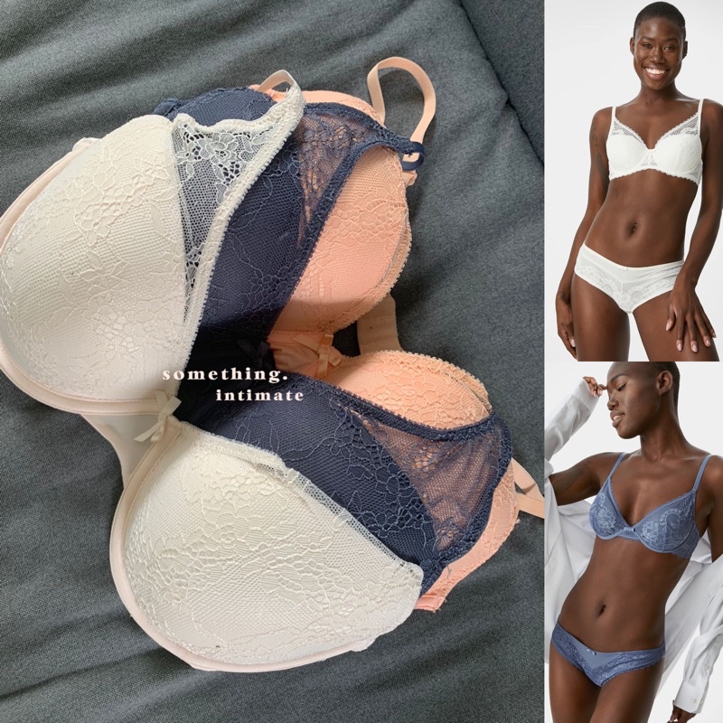 [200K COTENTS 4PC] C&A Zoe Plunge Full Cup Cover Up Lacey Underwired Bra / Lace Bra with Wire Brande
