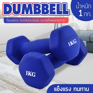 ดัมเบล 1 Kg รุ่น Q304 ดัมเบลหุ้มยาง Dumbbell ดัมเบลยาง แพ็คคู่