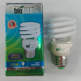 BioBulb หลอดประหยัดไฟมินิทอร์นาโด Mini Tornado E27 15W Cool white