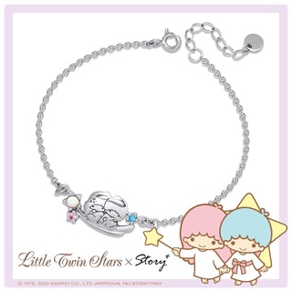 Sanrio Sanrio LittleTwinStars KikiLala สร้อยข้อมือเงินสเตอร์ลิง เครื่องประดับเงิน HelloKitty  Kitty Melody  Kuromi  Cinnamoroll  LittleTwinStars  Pochacco  PompomPurin  BADBADTZ-MARU  Tuxedo Sam  Kero Kero Keroppi