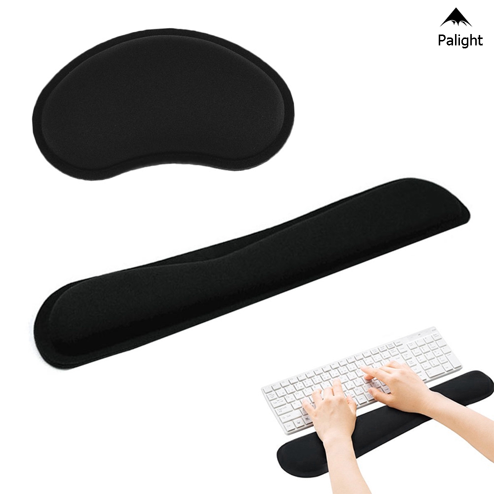 ✨PA✨ Durable Memory Foam Set Nonslip Mouse Wrist Support/ Keyboard Wrist Rest for Office Computer