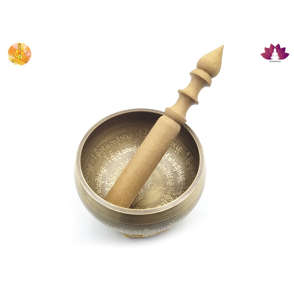 Singing Bowl ขันทำสมาธิลายมนต์ตราทิเบต ขันทิเบต ไม้และหมอนรองเป็นแบบคละสี