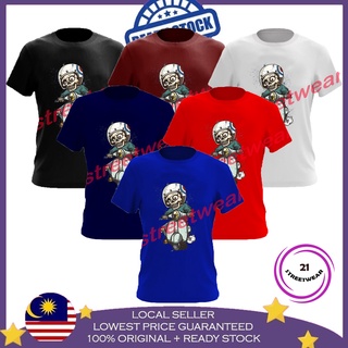 เสื้อยืด ผ้าฝ้าย พรีเมี่ยม พิมพ์ลาย Lelaki Baju Streetwear Baju OLD SCHOOL SKELETON สําหรับผู้ชาย ผู้หญิง