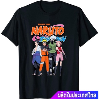 ข้อเสนอพิเศษ นารูโตะ แอนิเมชั่นญี่ปุ่น Naruto Shippuden Team 7 With Naruto Logo T-Shirt T-Shirtคอกลม แฟชั่น ผ้าฝ้ายแท้ เ