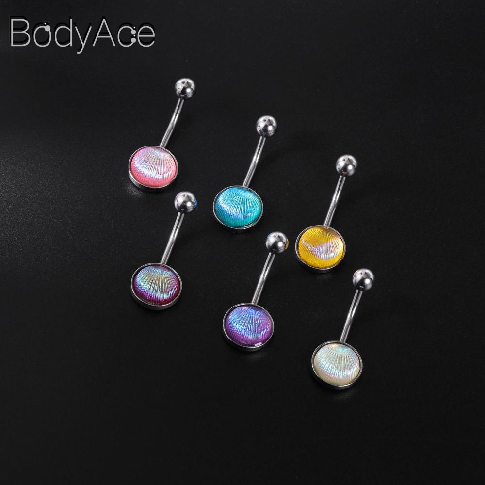 Bodyace จิวเจาะสะดือ หน้าท้อง รูปเกล็ดปลา ประดับคริสตัลคู่ เซ็กซี่ สีสันสดใส 1 ชิ้น - รูปที่ 3