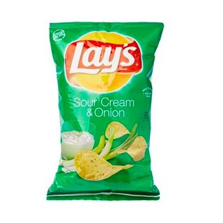 Lays Sour Cream &amp; Onion Potato Chips 184g เลย์ มันฝรั่งแผ่นทอดรสซาวครีมและหัวหอม 184 กรัม
