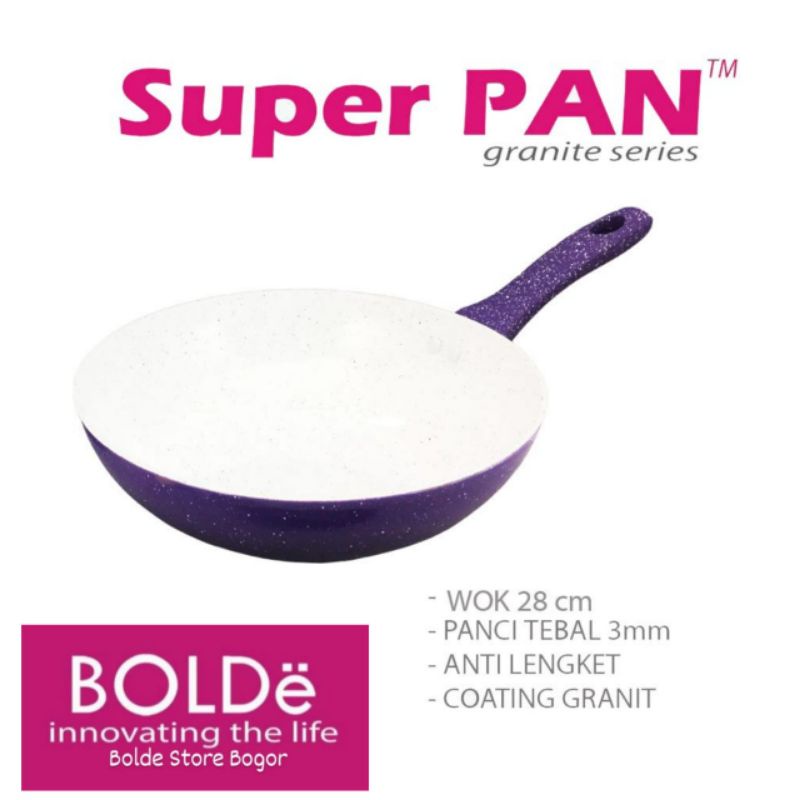 UNGU BOLDE SUPER PAN WOK/WAJAN/KUALI 28Cm สีม่วง