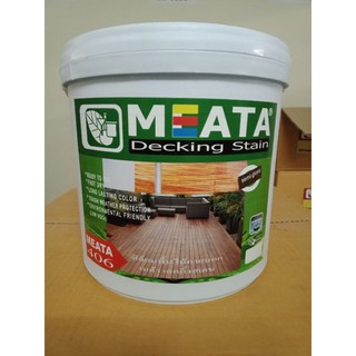 Meata สีย้อมไม้ เมต้า เดคกิ้งสเตน (สูตรน้ำ) สำหรับงานพื้น (3.785 ลิตร) กึ่งเงา