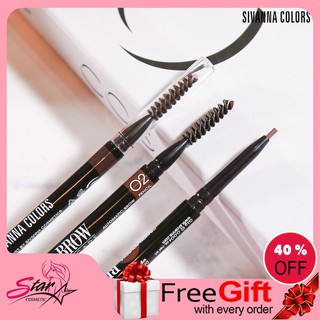 Sivanna Colors brow Arcade Crayon Sources Eyebrow Pencil 0.1g HF206 ซีเวียน่า ดินสอเขียนคิ้วหัวเล็ก สิวันนา ที่เขียนคิ้ว