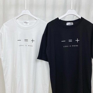 เสื้อยืดโอเวอร์ไซส์ สกรีน - = + LESS IS MORE