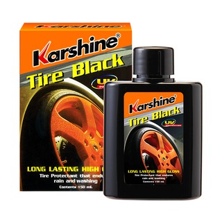 Tire Black ผลิตภัณฑ์เคลือบเงายาง สูตรซิลิโคน ป้องกันยางกรอบและซีดจาง จากสาร UV ,ทนน้ำและความชื้นอย่างดี  150 มล.