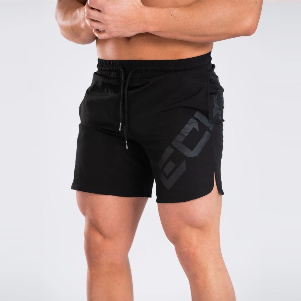 กางเกงขาสั้นผู้ชาย สำหรับชายหาดและฟิตเนส แห้งไว พิมพ์ตัวอักษรใหญ่