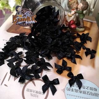 12pcs PDW00ss 2.5cm โบว์สำเร็จ โบว์จิ๋ว โบว์ สีดำ ขนาดประมาณ 25 มิล จำนวน 12 ชิ้น