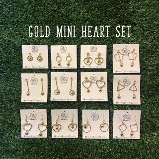 Earrings :: Gold Mini Heart Set