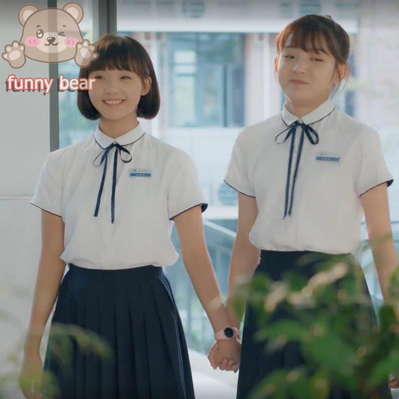 เสื้อนักศึกษา ชุดนักเรียนตราสมอ เสื้อนักเรียนตราสมอ¤❣jk ชุดเครื่องแบบเสื้อเชิ้ตสีขาวหญิงแขนยาวแขนสั้นญี่ปุ่นเกาหลีรุ่นหล