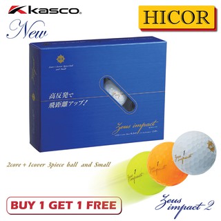 [ซื้อ 1 โหล แถมฟรี 1 โหล] KASCO Zeus Impact2 Ball ลูกกอล์ฟตีไกล (Non-Conforming) Buy 1 DZ Get 1 DZ Free (2โหล = 24ลูก)