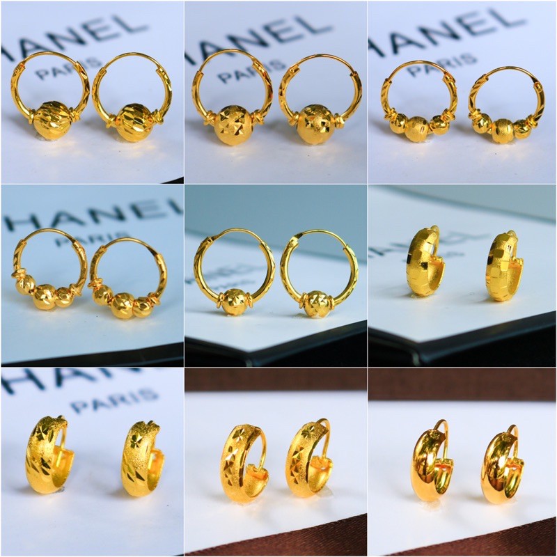 [⚡️ลดเพิ่ม 30% เก็บโค้ดหน้าร้าน] 1คู่ ต่างหูห่วง14K (วัสดุอย่างดี ไม่ลอกดำ แพ้ง่ายใส่ได้) CN Jewelry