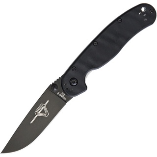 มีดพับ Ontario RAT Model 2 Folding Knife D2 Black Plain Blade, Black Nylon Handles (8830)