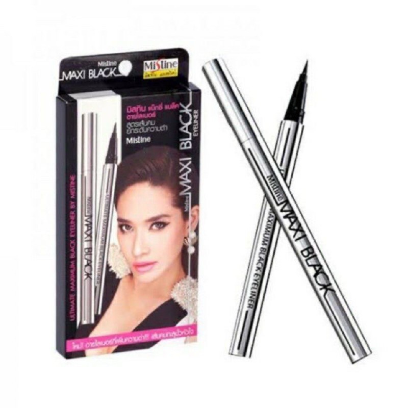 ✅หมดปี2028แท้Mistine Maxi Black Eyeliner 1g. มิสทีน แม็กซี่ แบล็ค อายไลเนอร์ใหม่ล่าสุดแพคเก็ตใหม่ ไม่มีหน้าดาราแล้วนะคะ