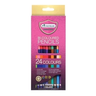 [รุ่นใหม่ สีสด ถูกสุด] MASTER ART ดินสอสี สีไม้ มาสเตอร์อาร์ต แบบ 1 หัว และ 2 หัว ฟรี! กบเหลาดินสอ (12,24,36สี