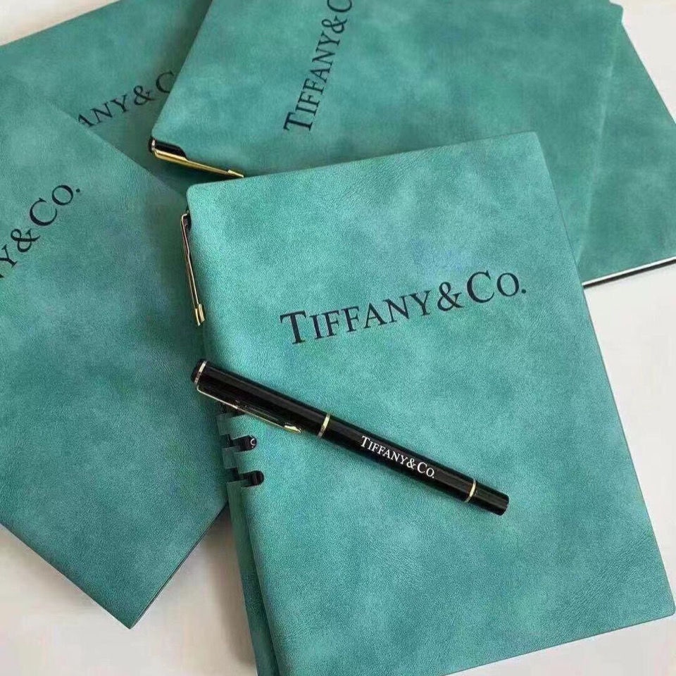 Tiffany สไตล์เดียวกัน ชุดปากกาโน๊ตบุ๊ค ไดอารี่ สมุดบันทึก ลายหนังแกะ