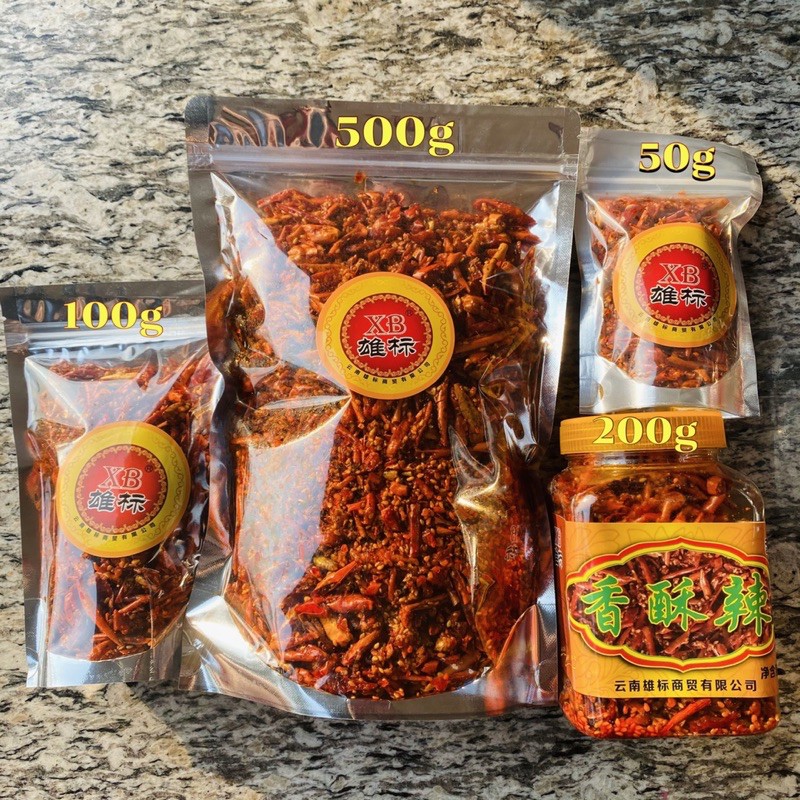 พริกทอดกรอบคลุกง xbพริกทอดกรอบคั่วงา ขนาด 500 กรัม xbรสดั้งเดิม