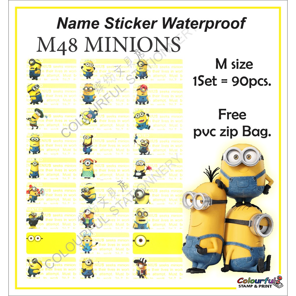 NAME STICKER MINIONS (กันน้ํา)