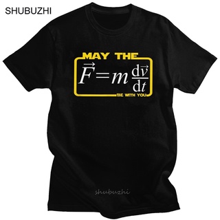 ROUNDคอลูกเรือNeckเสื้อยืดแขนสั้น พิมพ์ลาย May The (F=mdv/dt) Be With You แฟชั่นสําหรับผู้ชาย-4XL