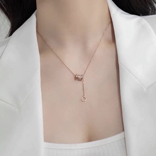 rose gold radiant necklace ไม่ลอกไม่ดำ รอจัดส่ง5-7วัน