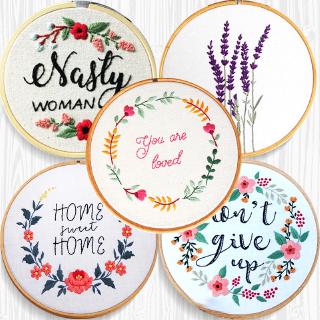 ชุดปักครอสติช สำหรับผู้เริ่มต้น  Flower Embroidery Set Beginner Needlework Kits Handmade DIY Crafts Sewing Home Decoration