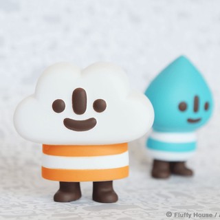 gachabox Fluffy House Little Raindrop and Mr White Cloud Aki Smile version พร้อมส่ง Designer Toy Art Toy