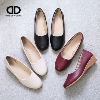 DRESSACUTE (1.5 นิ้ว) รองเท้าคัชชูส้นสูง ( พื้นปั้ม LOVE ) หนังเทียมนิ่ม 6898 / OY135