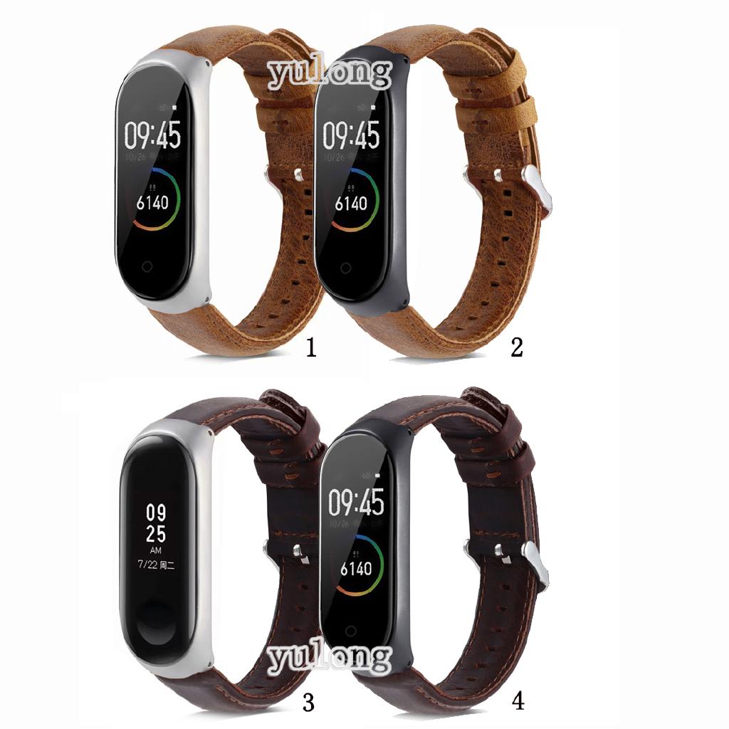 สายหนังเครซี่ฮอร์สสำหรับ Xiaomi Mi Band 3 4 Miband 4 3 5