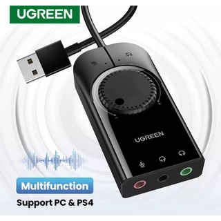 UGREEN รุ่น 40964 SoundCard USB Audio Interface External3.5 mm Mic, หูฟัง, Audio อะแดปเตอร์ soundcard