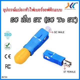 อุปกรณ์เเปลงหัวไฟเบอร์ออฟติกแบบ SC เป็น ST (SC To ST)1ชิ้น