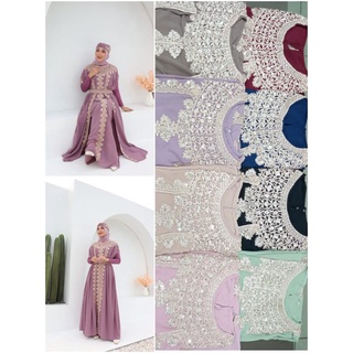 Kaftan LARISA ฟรีผ้าโพกหัวด้านใน และเข็มขัด MATT Tille BABYDOLL