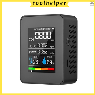 [Hot Sales] เครื่องตรวจจับคุณภาพอากาศ CO2 5 in 1 ฟอร์มาลดีไฮด์ HCHO TVOC หน้าจอ LCD แบบพกพา