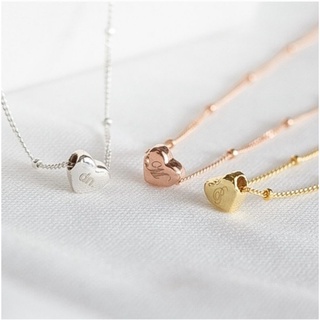 Tiny heart - สร้อยจี้หัวใจสลักอักษร 1-4 อักษร (เงินเเท้ 92.5%) 💥โค๊ด KUA5H ลด 80 บาท